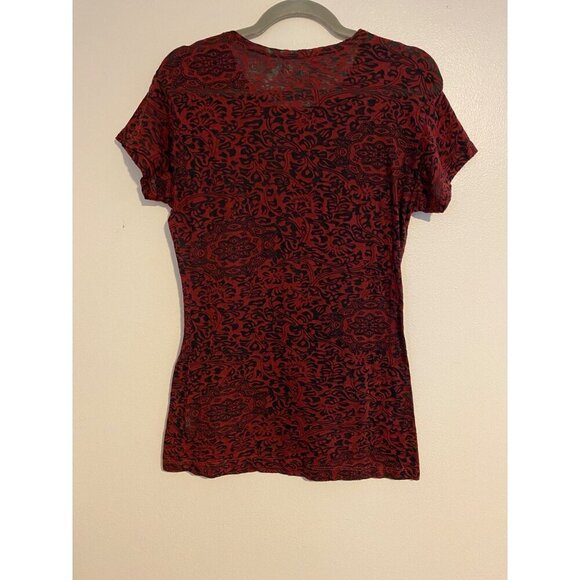 My Sport Arkansas Razorbacks Womens T-Shirt Red Black Lace Floral Pattern XL - Picture 2 of 11